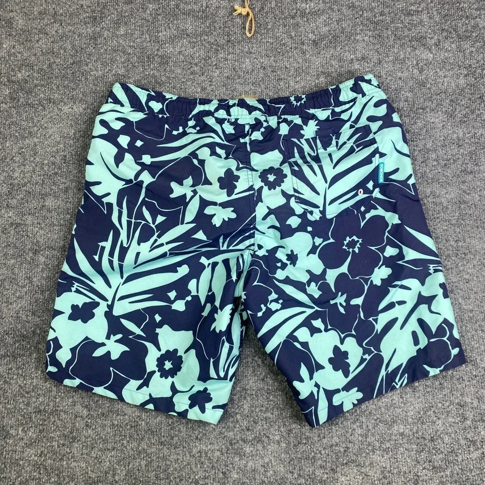 Bonobos Mens 9 Inch Swim Trunks Blue Mint Green Tropical Floral Shorts Size M